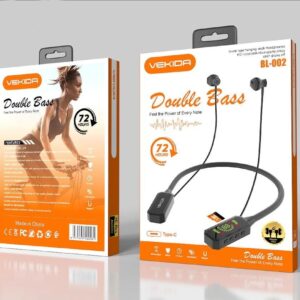 Écouteurs Bluetooth tour de cou VEKIDA BL-002 Double Bass Noir / Gris