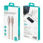 Original câble (saumon) de données USAMS SJ751 240 W de type C à type C en alliage d'aluminium avec lumières colorées, 1.2m
