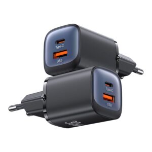 Boitier de chargeur de téléphone 2 en 1 avec port USB et type-C a type-C