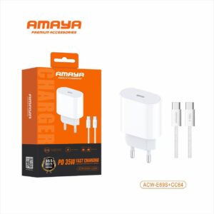 Original chargeur, boitier + cable Amaya ACW-E69S+CC64 pour smartphone
