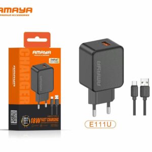 Original Chargeur Rapide AMAYA 18W USB avec Câble USB-C – Modèle E111U