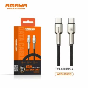 Original Câble AMAYA USB-C vers USB-C 60W Charge Rapide & Data – Modèle ACD-310CC
