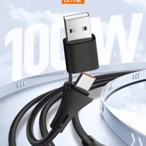 Original Câble LDNIO LC97uc 3-en-1 Charge Rapide 100W – USB-A & USB-C vers USB-C & Lightning