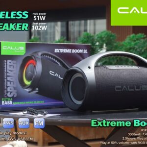 Enceinte Bluetooth Puissante CALUS Extreme Boom 3L – Son 102W & Basses Extra
