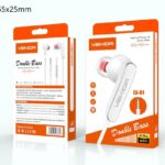 Écouteurs Filaire VEKIDA EA-01 Double Bass – Jack 3.5 mm avec Microphone – Hi-Res Audio (Blanc)