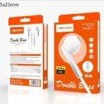 Écouteurs Filaire VEKIDA EA-05 Double Bass – Jack 3.5 mm avec Microphone – Hi-Res Audio (Blanc)