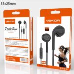 Écouteurs Filaire VEKIDA EA-08 Extra Bass – Jack 3.5 mm avec Microphone – Hi-Res Audio (Noir)