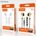 Écouteurs filaires VEKIDA EA-12 avec micro et commande – Son Double Bass
