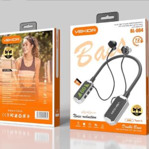 Écouteurs Bluetooth tour de cou VEKIDA BL-004 Double Bass Noir / Gris foncé