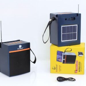 Enceinte Bluetooth solaire portable BoomBest LN-1036 Mini Sun – Radio FM avec antenne, haut-parleur sans fil rechargeable