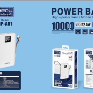 Power Bank HEPU HP-A01 10000 mAh – Charge rapide 22.5W