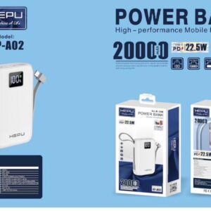 Power Bank HEPU HP-A02 20000 mAh – Charge rapide 22.5W