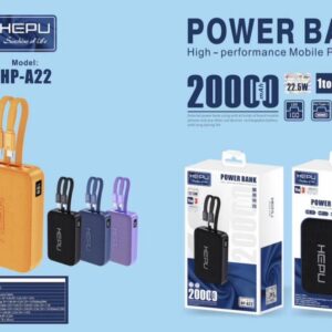 Power Bank HEPU HP-A22 20000 mAh – Charge rapide 22.5W