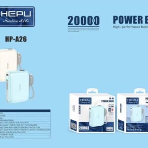 Power Bank HEPU HP-A26 20000 mAh – Charge rapide 22.5W