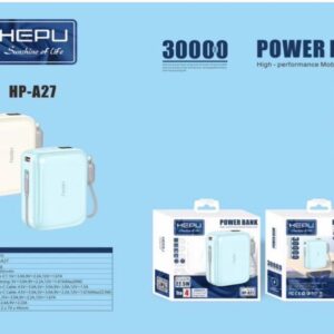 Power Bank HEPU HP-A27 30000 mAh – Charge rapide 22.5W avec cablle Type C