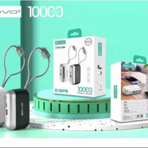 Power Bank SOVO PD-22 10000 mAh – Batterie Externe avec Câbles Intégrés