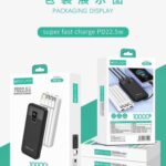 Power Bank SOVO PD-24 10000 mAh – Batterie Externe avec Câbles Intégrés