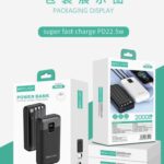 Power Bank SOVO PD-25 20000 mAh – Batterie Externe avec Câbles Intégrés
